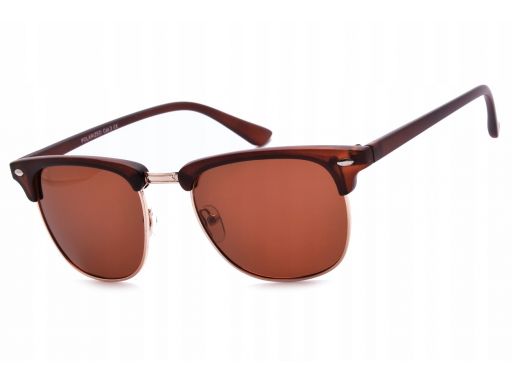 Półramki unisex brązowe okulary polaryzacyjne