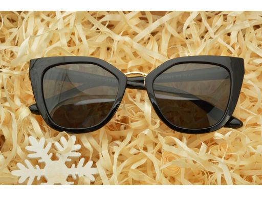 Czarne damskie okulary polaryzacyjne kocie oczy