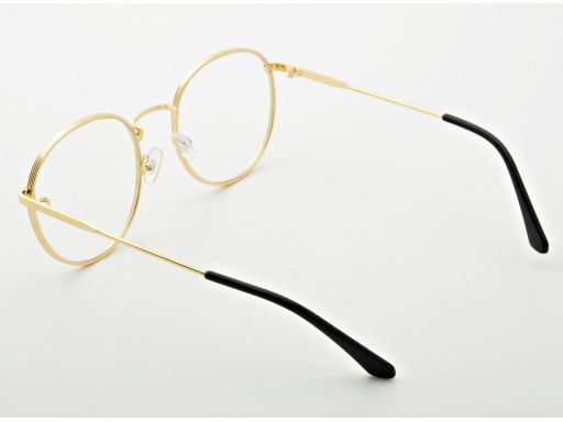 Lenonki okulary zerówki złote z antyrefleksem