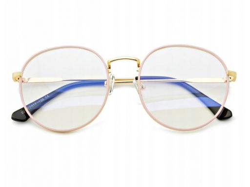 Lenonki okulary zerówki złote z antyrefleksem