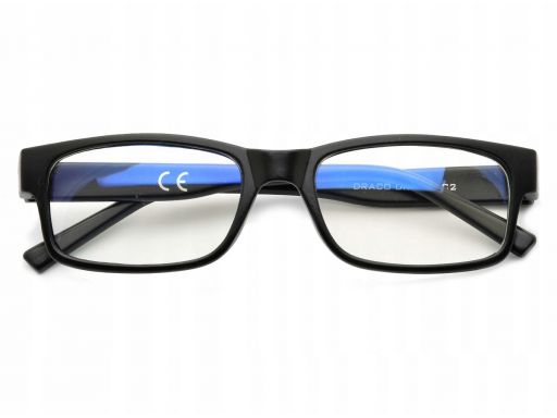 Okulary antyrefleks zerówki nerdy prostokątne