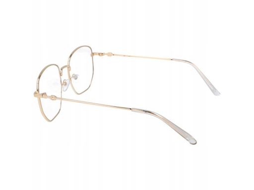 Lenonki okulary zerówki złote z antyrefleksem