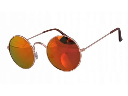 Okulary lenonki lustrzanki hippie retro srebrne