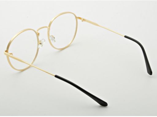 Lenonki okulary zerówki złote z antyrefleksem