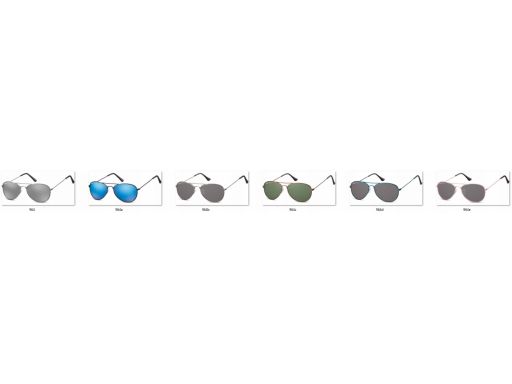 Okulary dziecięce pilotki aviator lustrzanki