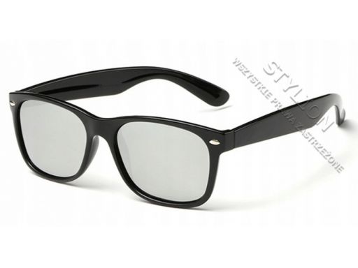 Okulary lustrzane uv 400 nerdy męskie czarne