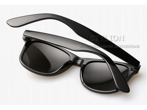 Okulary lustrzane uv 400 nerdy męskie czarne