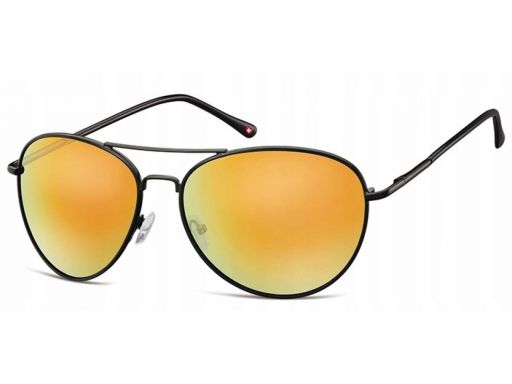 Pilotki czarne okulary lustrzanki aviator unisex