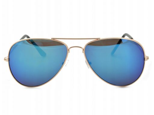 Okulary aviator przeciwsłoneczne pilotki niebieski