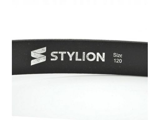 Pasek skórzany męski stylion pudełko czarny klamra