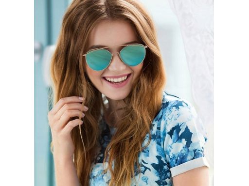 Aviatory okulary damskie lustrzanki pilotki green