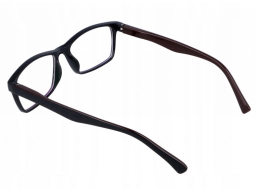 Okulary antyrefleks zerówki nerdy prostokątne flex