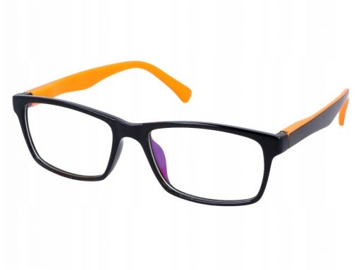 Okulary antyrefleks zerówki nerdy prostokątne flex
