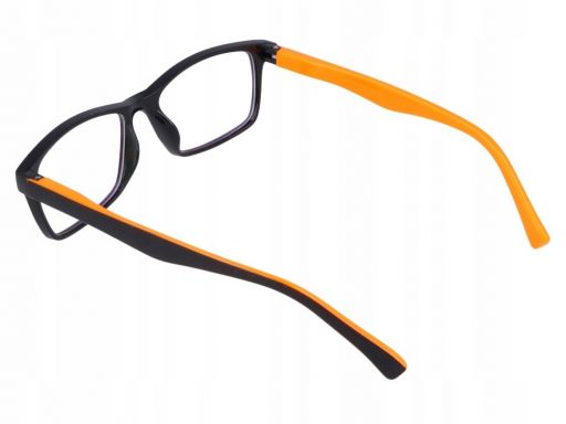 Okulary antyrefleks zerówki nerdy prostokątne flex