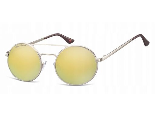 Lenonki męskie damskie lustrzanki okulary srebrne