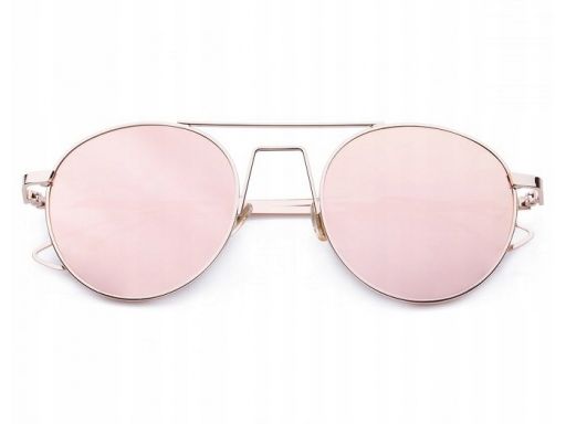 Lenonki okulary damskie okrągłe różowe lustrzanki
