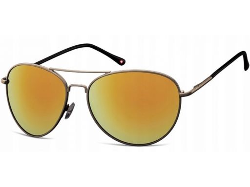 Pilotki kawowe okulary lustrzanki aviator unisex