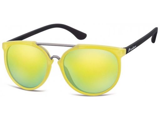 Okulary unisex przeciwsłoneczne aviator żółte