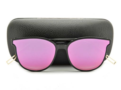 Okulary przeciwsłoneczne kocie oczy różowe