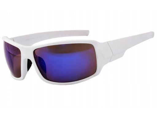 Białe sportowe okulary męskie przeciwsłoneczne