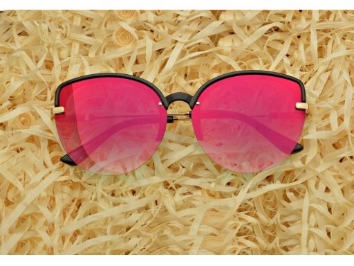 Okulary przeciwsłoneczne damskie kocie oczy lustro