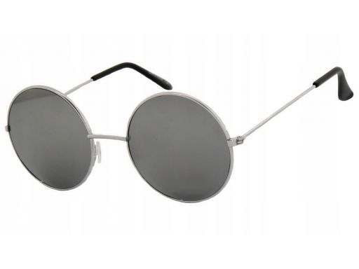 Lenonki okulary przeciwsłoneczne okrągłe srebrne