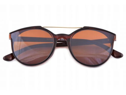 Damskie okulary przeciwsłoneczne owalne brązowe