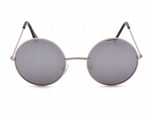 Srebrne okulary lenonki przeciwsłoneczne męskie