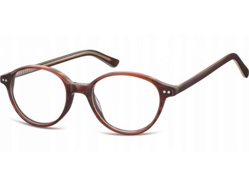 Korekcyjne okulary oprawki owalne lenonki brązowe