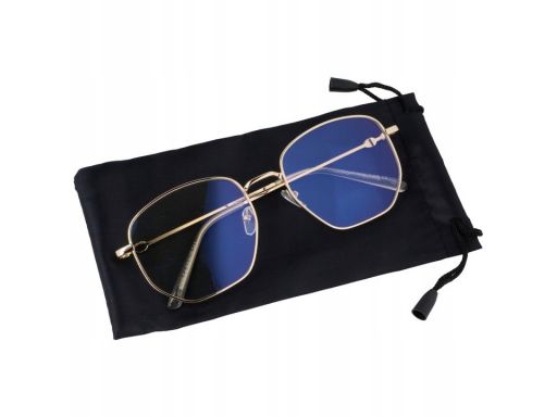 Damskie okulary zerówki złote z antyrefleksem