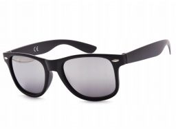 Okulary lustrzanki czarne nerdy kujonki matowe