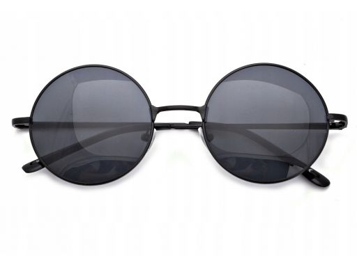 Czarne okulary lenonki przeciwsłoneczne hippie