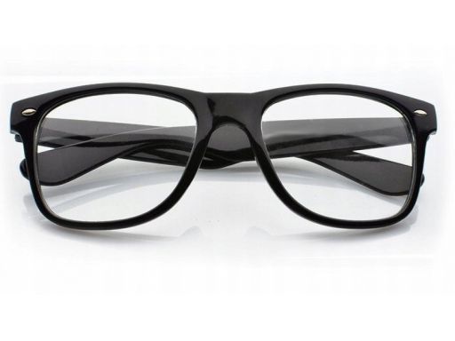 Okulary nerdy kujonki zerówki czarne