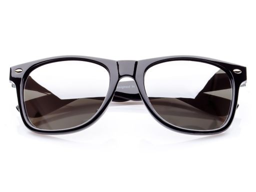 Okulary lustrzanki czarne nerdy kujonki męskie
