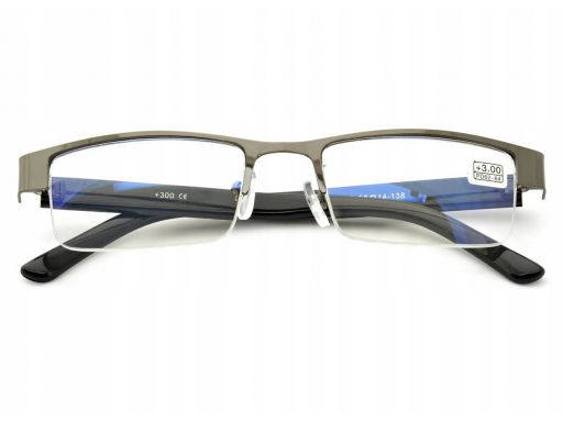 Plusy okulary czytania korekcyjne metalowe żyłkowe