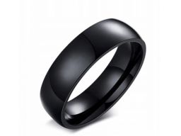 Czarna gładka obrączka sygnet pierścień 316l