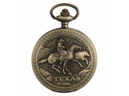Piękny zegarek kieszonkowy kowboj rodeo texas byk