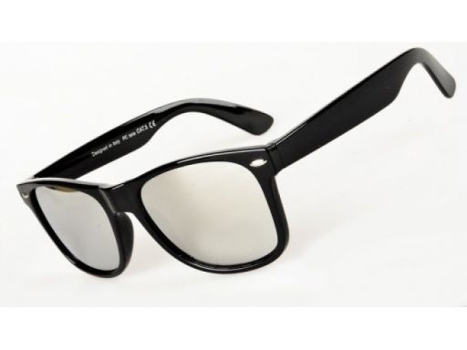 Okulary lustrzane uv 400 nerdy damskie czarne
