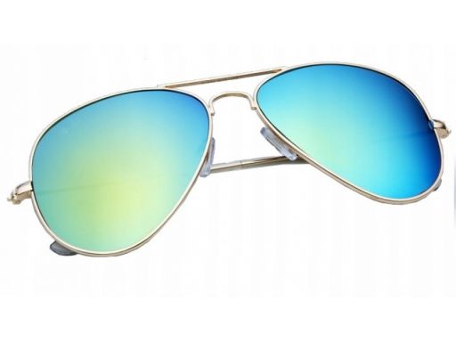 Okulary lustrzanki aviator pilotki zielone damskie