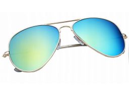 Okulary lustrzanki aviator pilotki zielone damskie