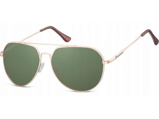 Pilotki męskie damskie aviatory okulary gold green