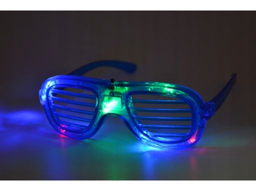 Okulary świecące led imprezowe żaluzje migające