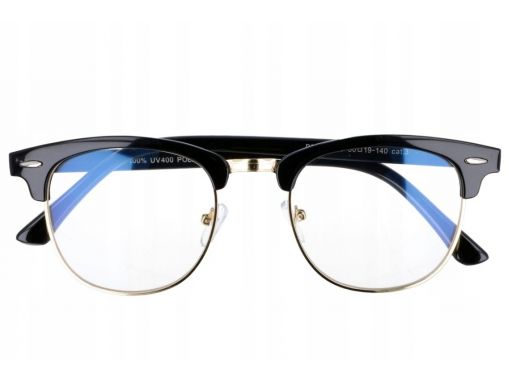 Półramki okulary z antyrefleksem zerówki unisex