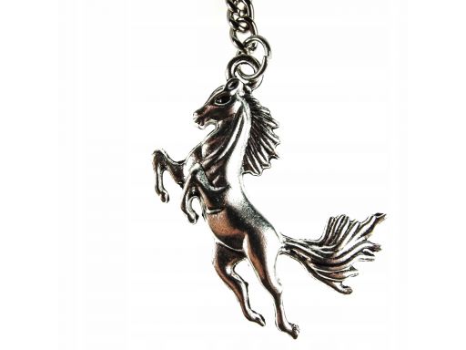 Piękny brelok metalowy koń posrebrzany
