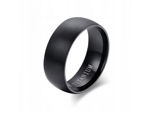 Tytanowa czarna matowa obrączka sygnet pierścień