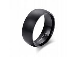 Tytanowa czarna matowa obrączka sygnet pierścień