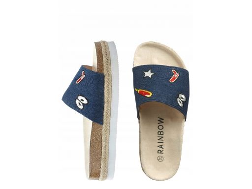 B.p.c rainbow klapki jeans 37