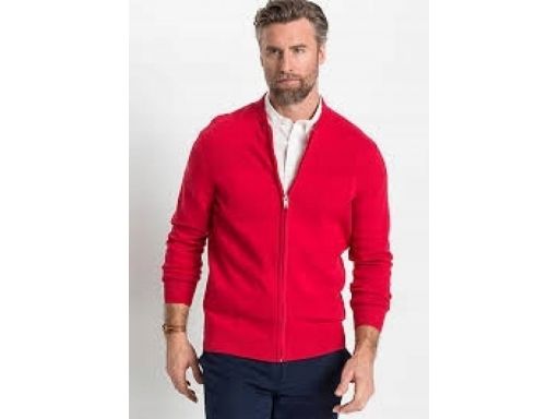 *b.p.c sweter męski rozpinany czerwony xxl.