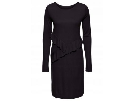 B.p.c czarna dżersejowa sukienka z falbankami r.40