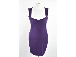 Boohoo sukienka fioletowa wycięty dekolt r.40